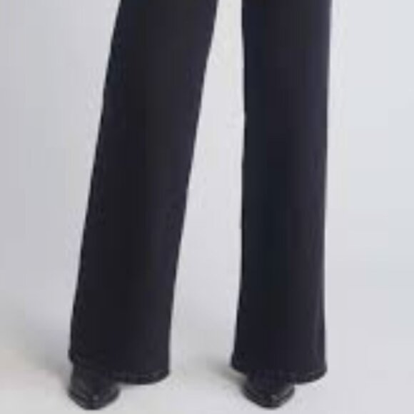 On Trend! Black Denim Wide Leg Trousers - Picture 2 of 6